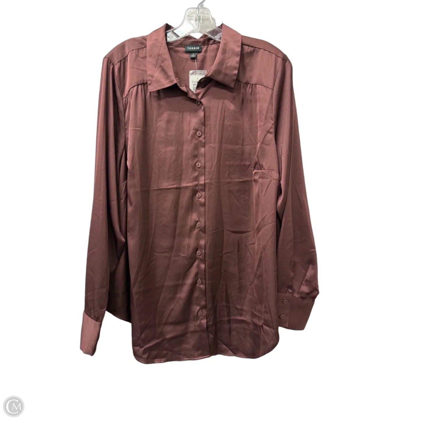Top Long Sleeve By Torrid In Mauve, Size: 1x