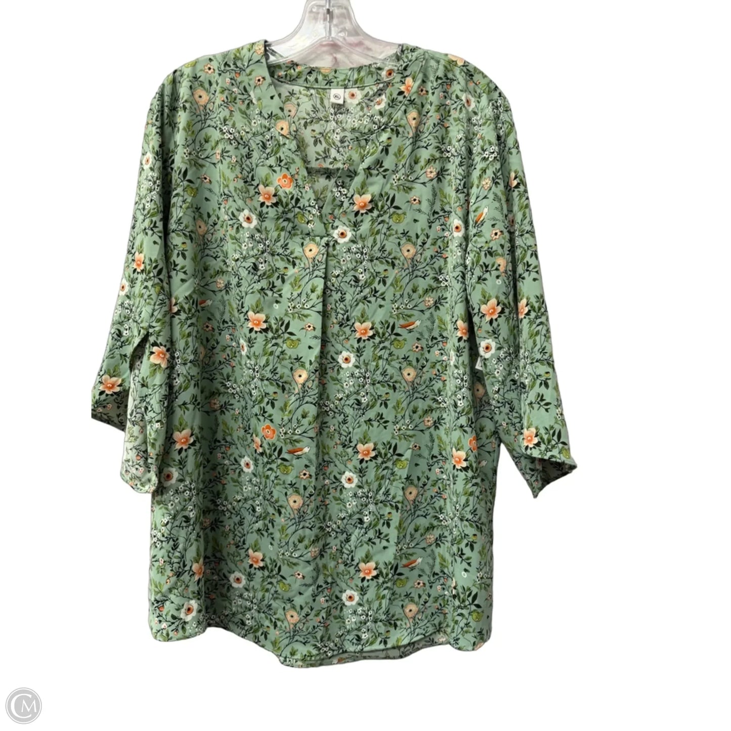 Top Long Sleeve By Cme In Green, Size: Xl