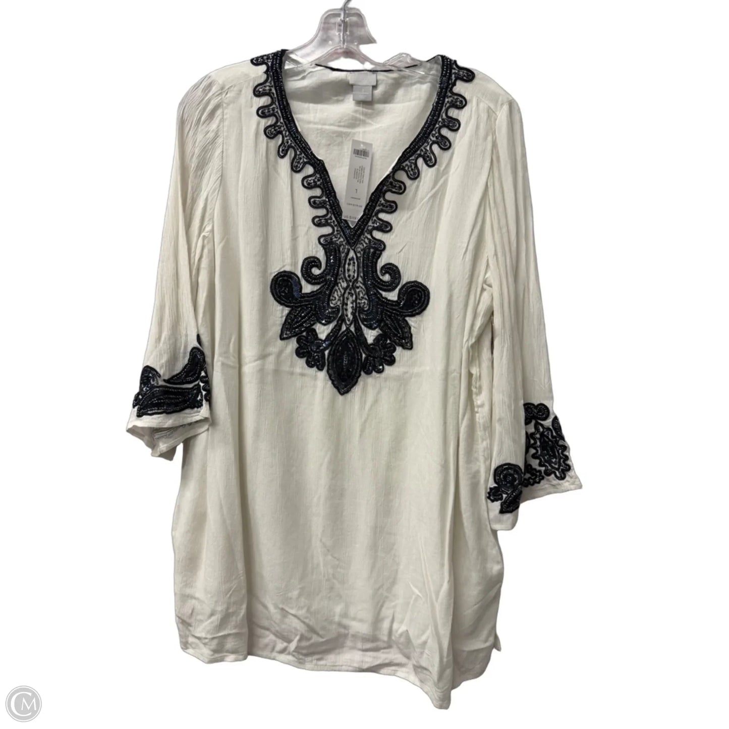 Top Long Sleeve By Chicos In White, Size: M
