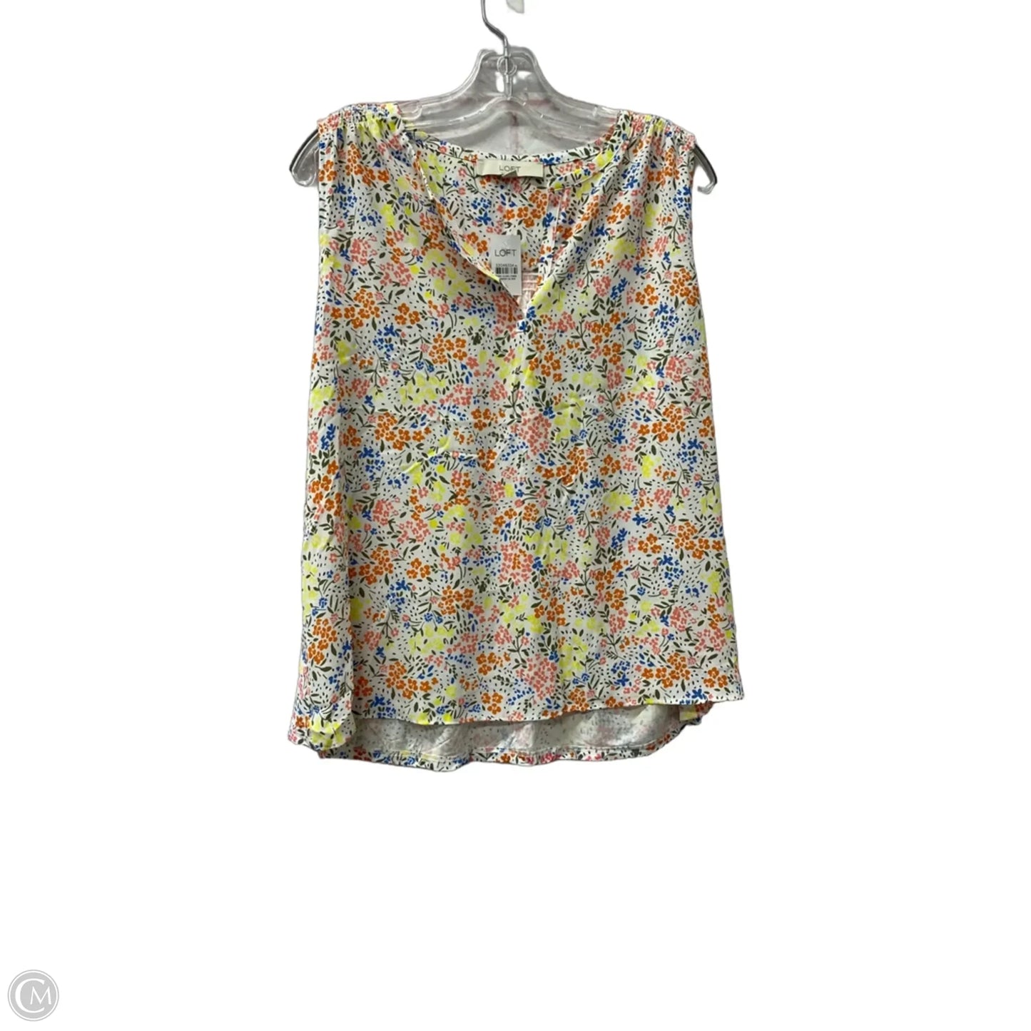 Top Sleeveless By Loft In Orange, Size: L