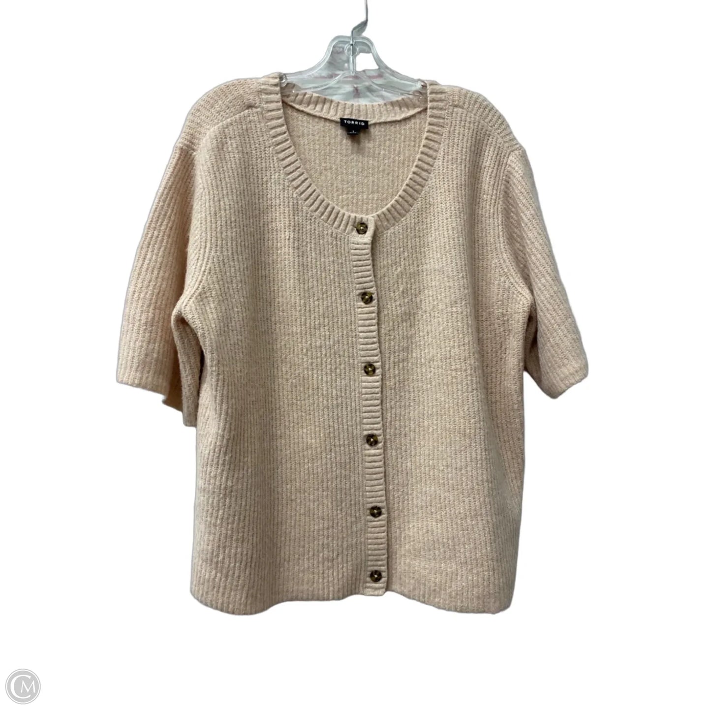 Sweater Short Sleeve By Torrid In Peach, Size: 1x
