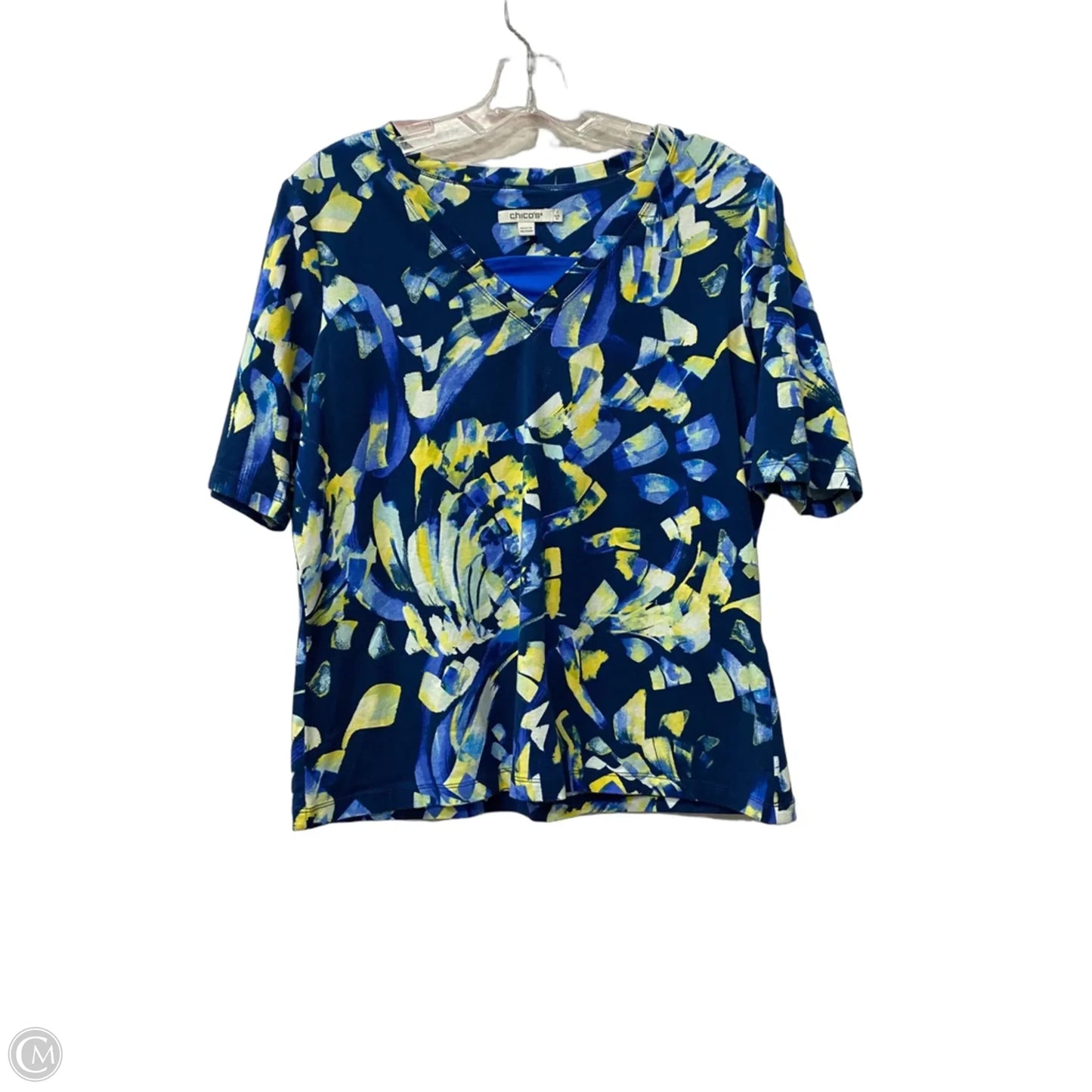 Top Short Sleeve Basic By Chicos In Blue, Size: M