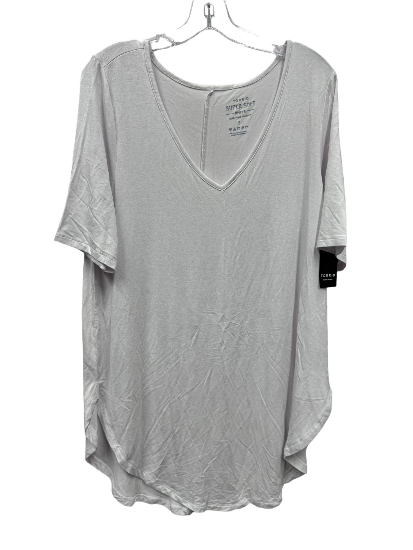 White Top Short Sleeve Basic By Torrid, Size: 1x