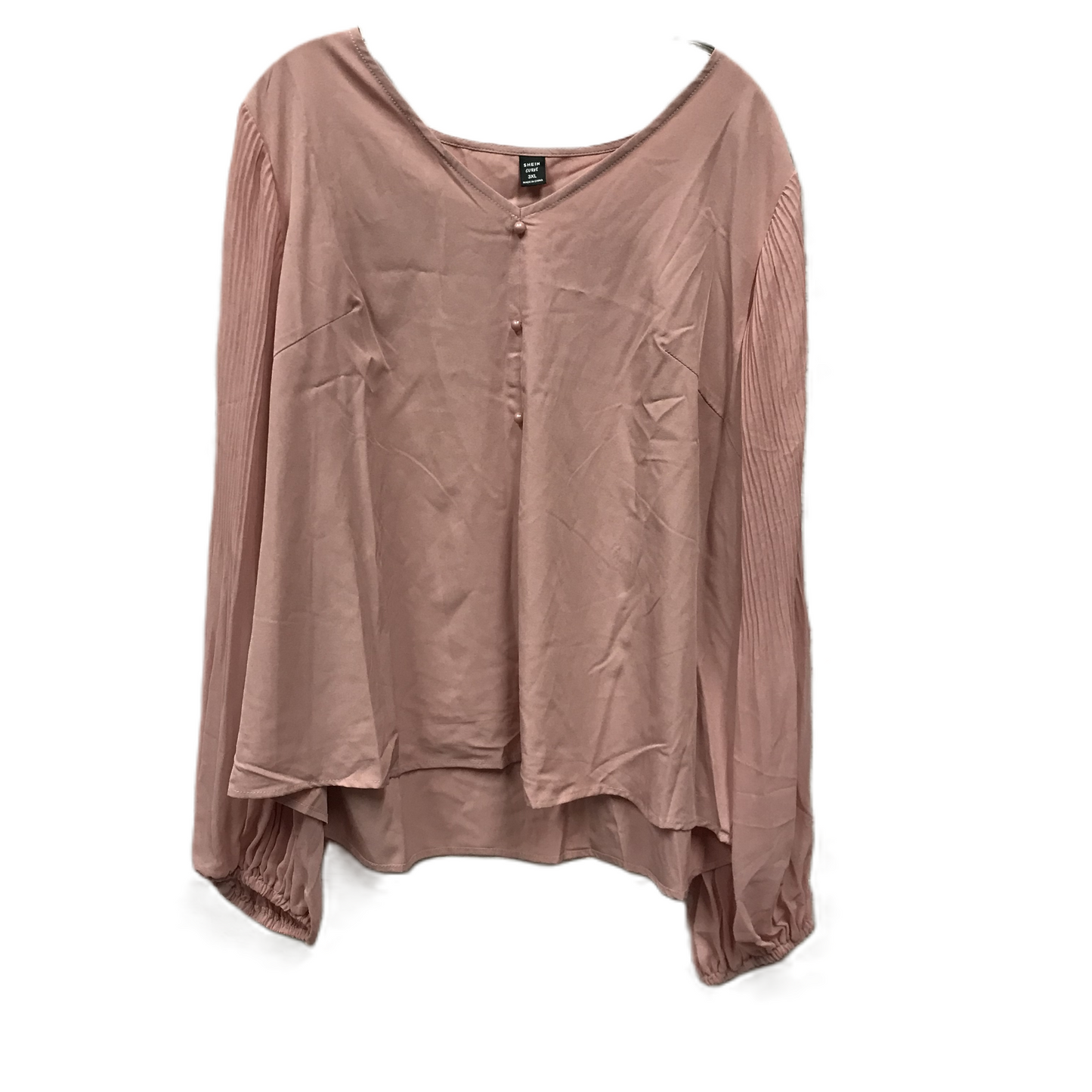 Top Long Sleeve By Shein In Pink, Size: 3x