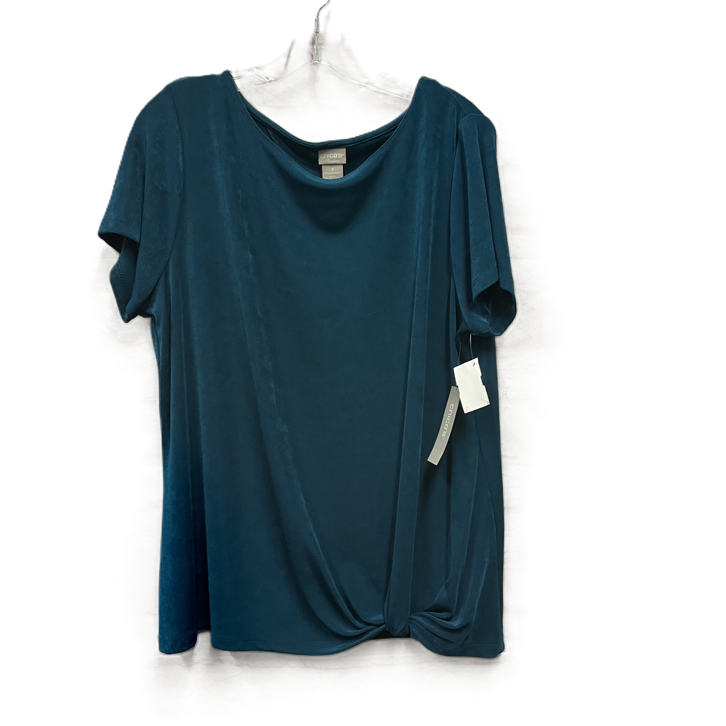 Top Short Sleeve By Chicos In Teal, Size: Xl