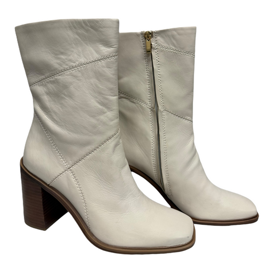 Boots Mid-calf Heels By Franco Sarto In Cream, Size: 10