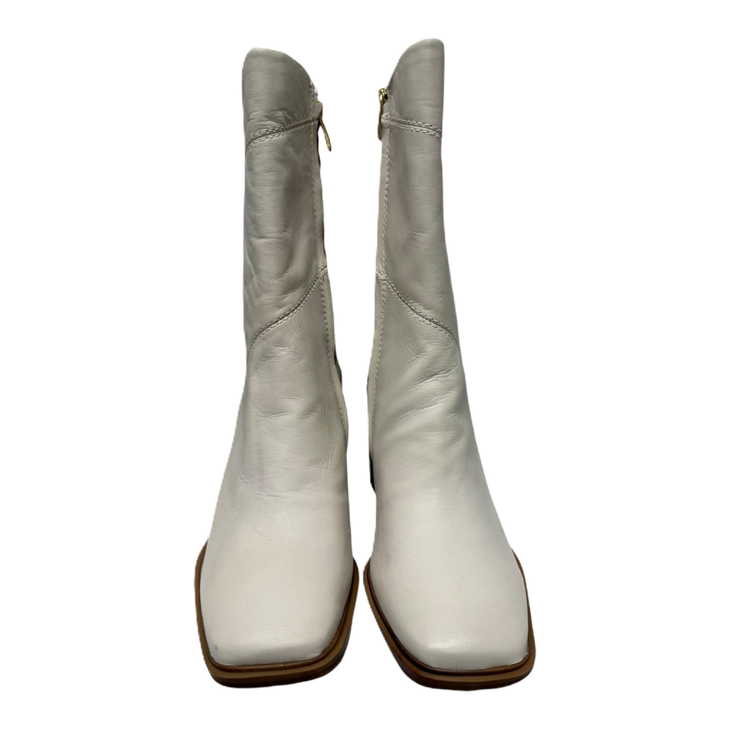 Boots Mid-calf Heels By Franco Sarto In Cream, Size: 10