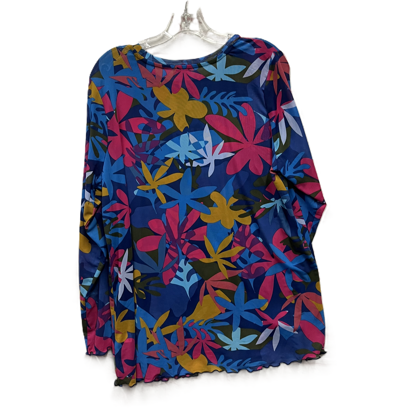 Top Long Sleeve By Logo In Blue & Pink, Size: Xl