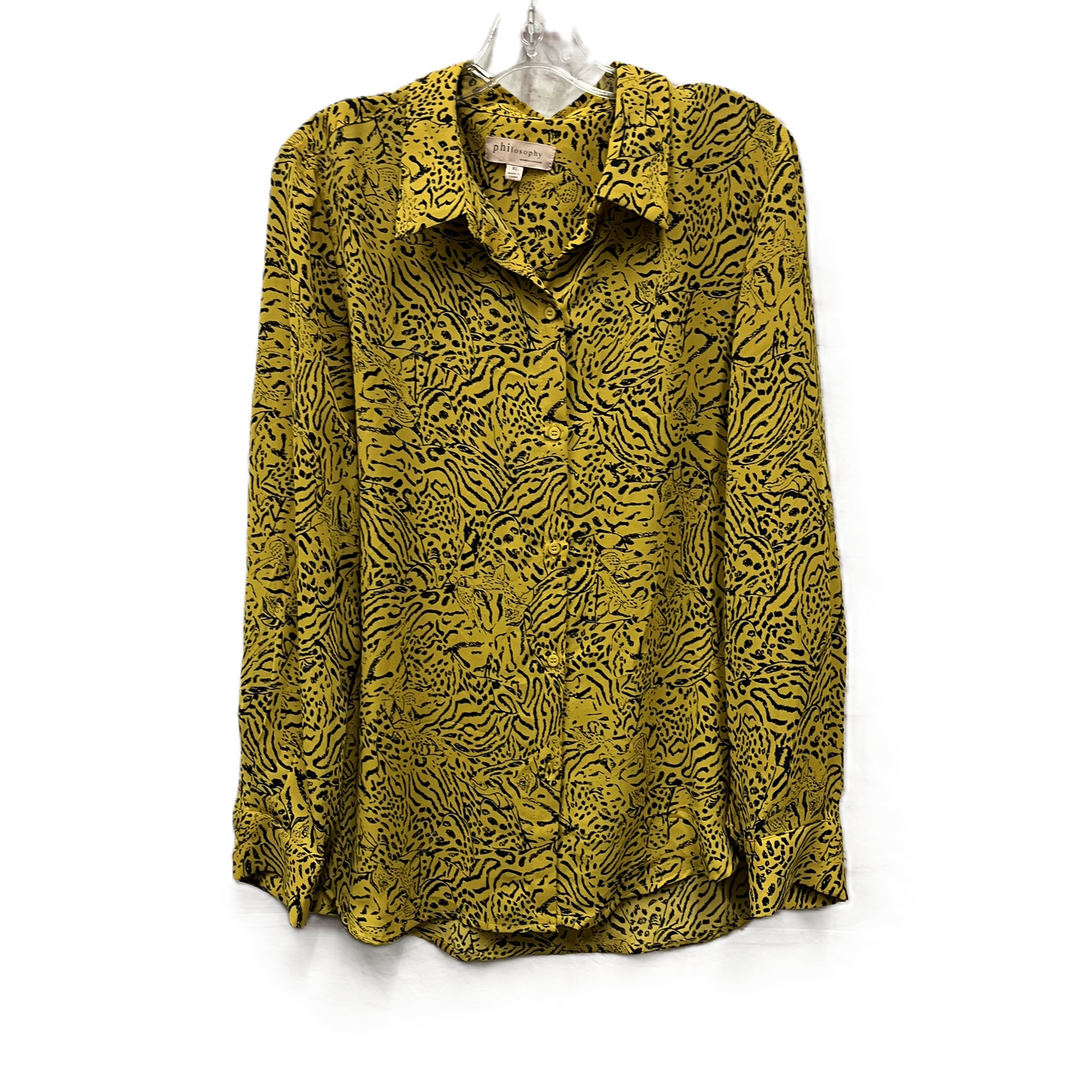 Top Long Sleeve By Philosophy In Yellow, Size: Xl