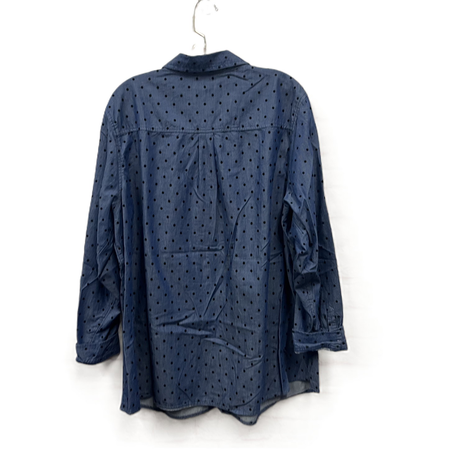 Top Long Sleeve By Croft And Barrow In Blue, Size: 2x