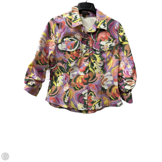 Jacket Denim By Boston Proper In Floral Print, Size: L