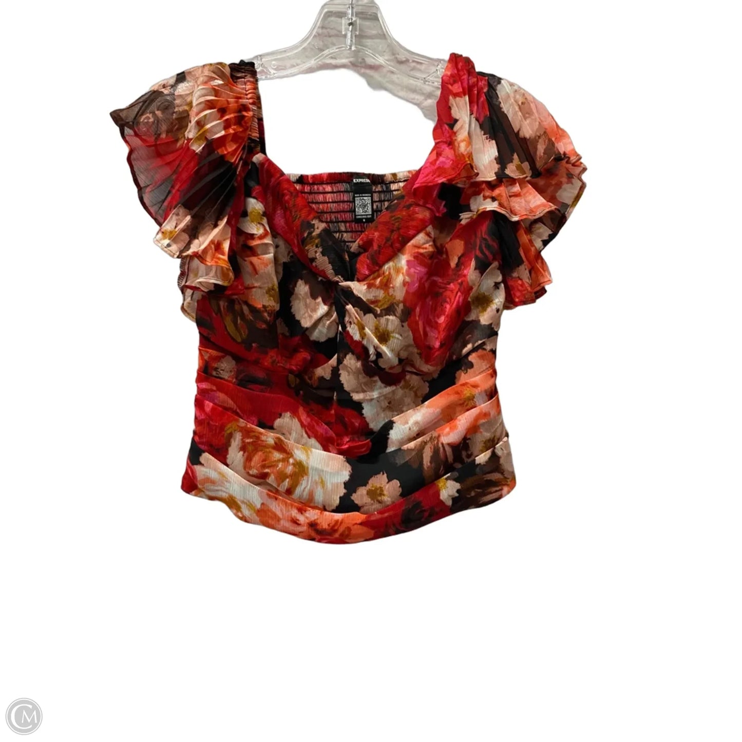 Top Short Sleeve By Express In Red, Size: M