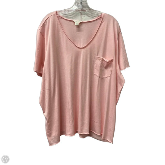 Top Short Sleeve By Caslon In Pink, Size: 3x