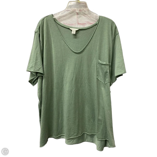 Top Short Sleeve By Caslon In Green, Size: 3x