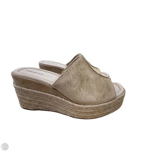 Sandals Heels Wedge By Life Stride In Tan, Size: 7