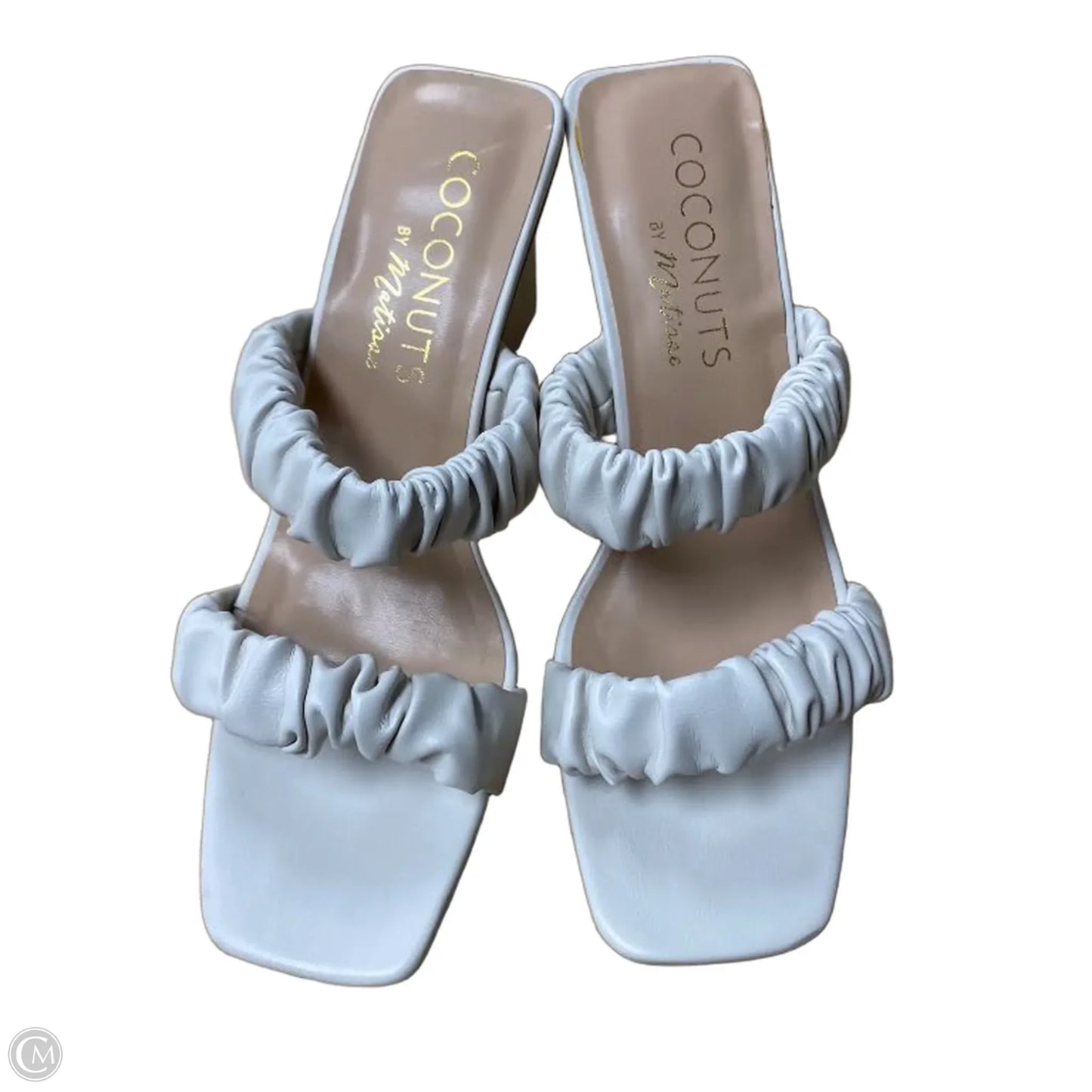 Sandals Heels Block By Coconuts In Ivory, Size: 10