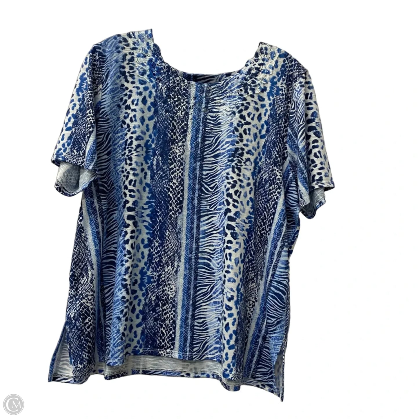 Top Short Sleeve By Alfred Dunner In Blue, Size: L