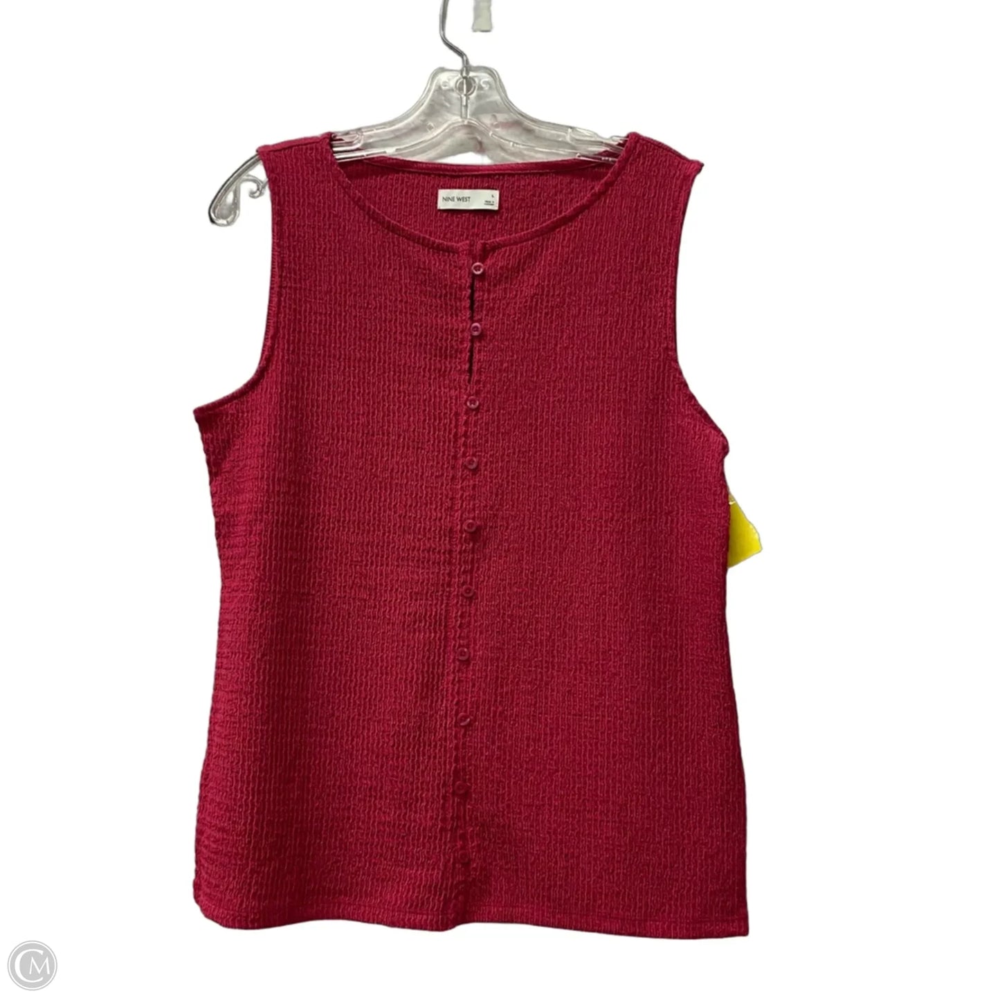 Top Sleeveless By Nine West In Pink, Size: L