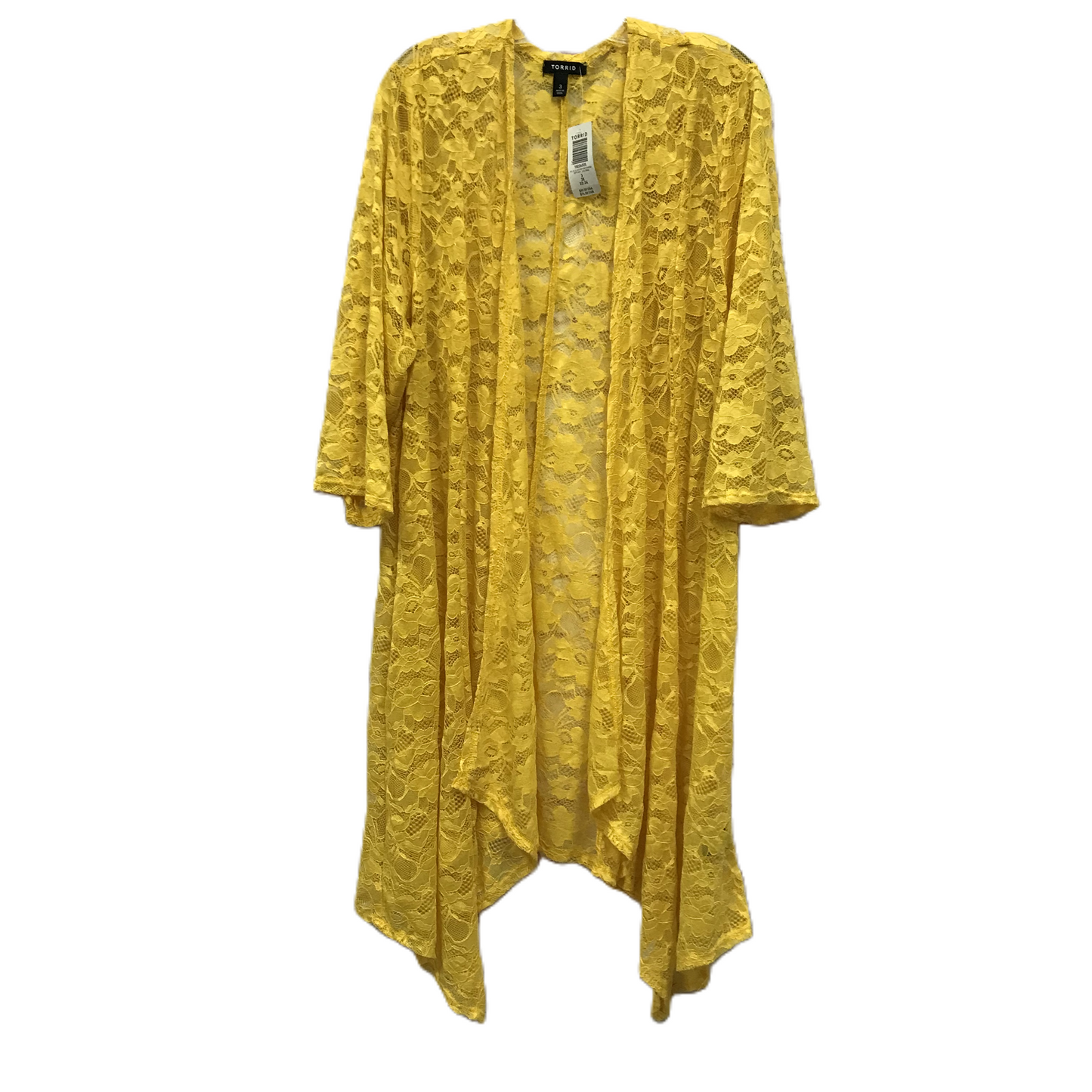 Yellow Sweater Cardigan By Torrid, Size: 3x