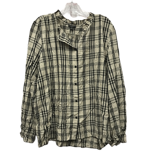Plaid Pattern Top Long Sleeve By Ann Taylor, Size: 1x