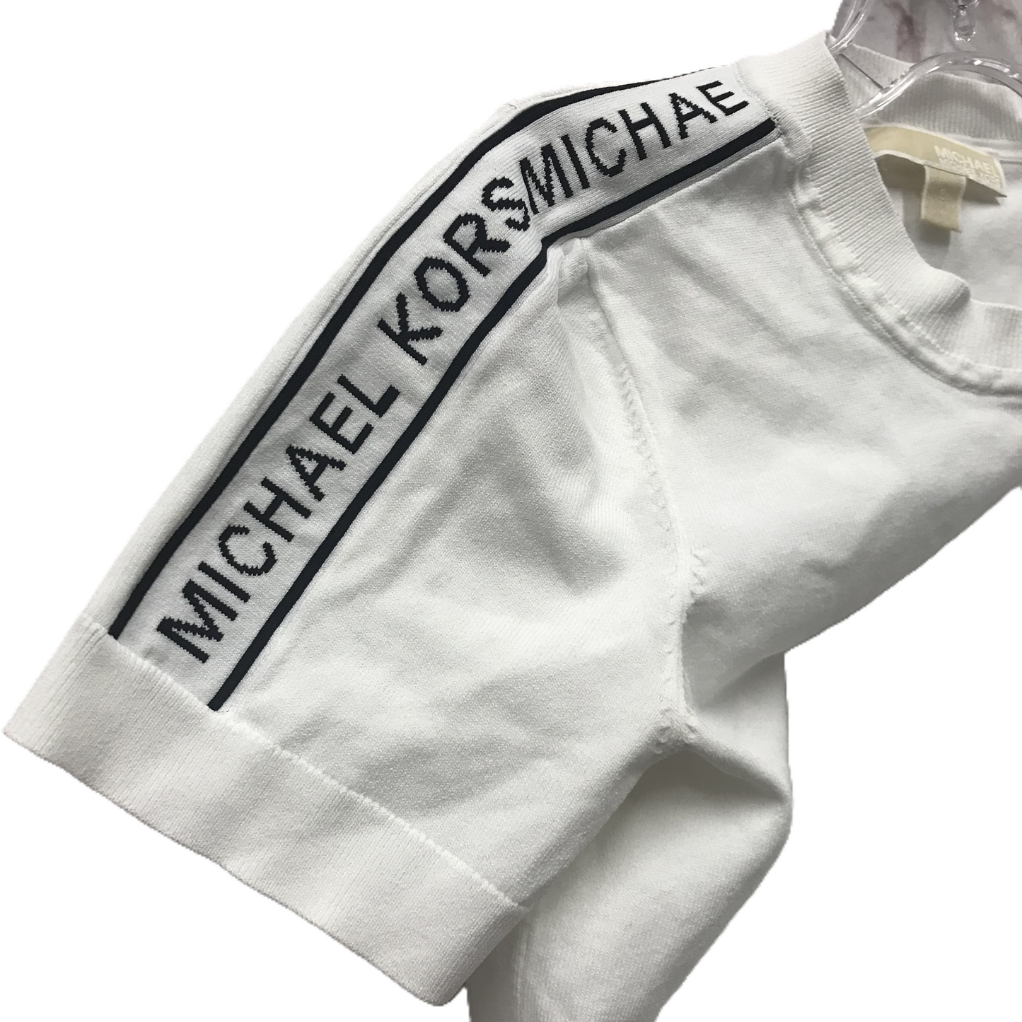 White Top Short Sleeve By Michael By Michael Kors, Size: S