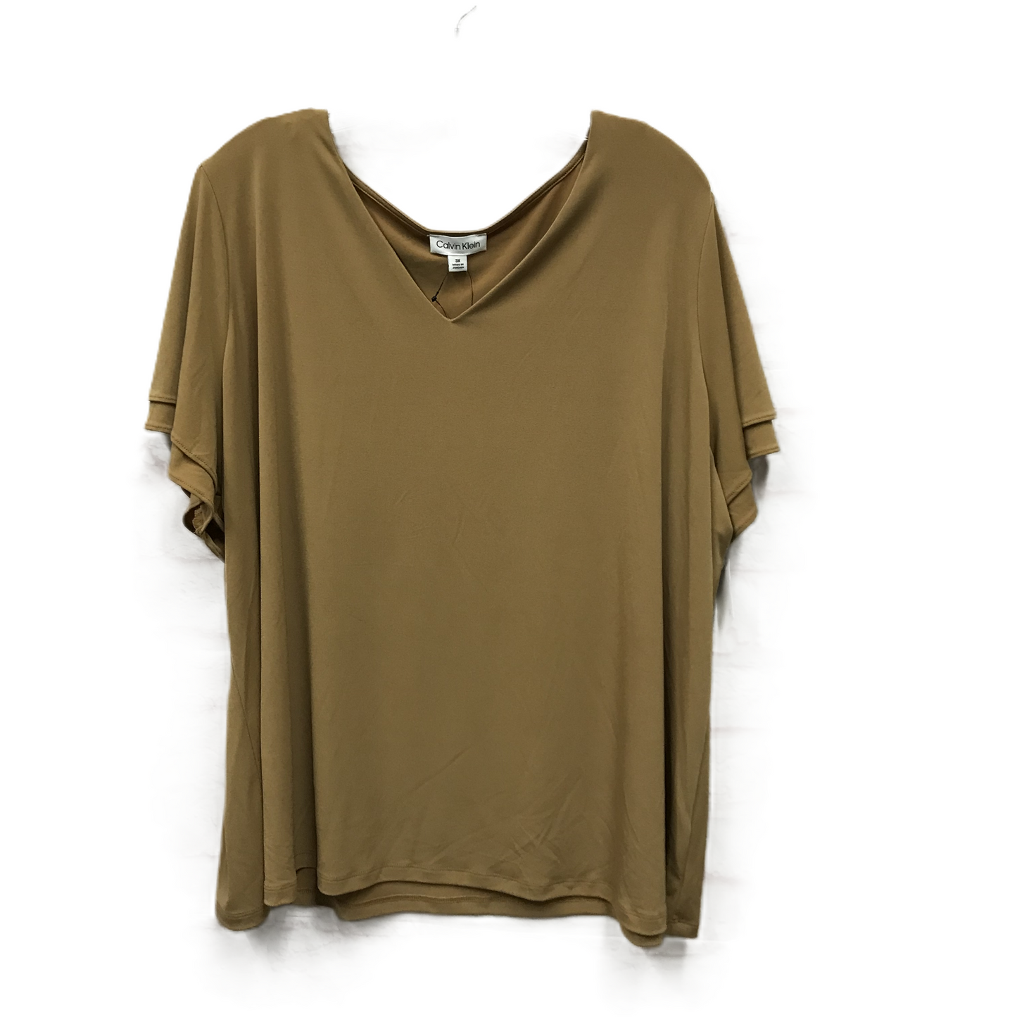 Brown Top Short Sleeve By Calvin Klein, Size: 3x