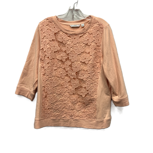 Top 3/4 Sleeve By Isaac Mizrahi Live Qvc In Orange, Size: L