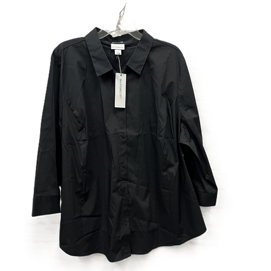 Top 3/4 Sleeve By Liz Claiborne In Black, Size: 3x