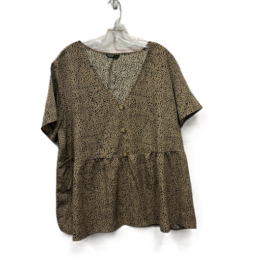 Top Short Sleeve By Shein In Animal Print, Size: 4x