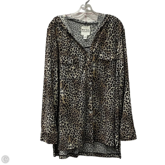 Cardigan By New York Laundry In Animal Print, Size: 1x