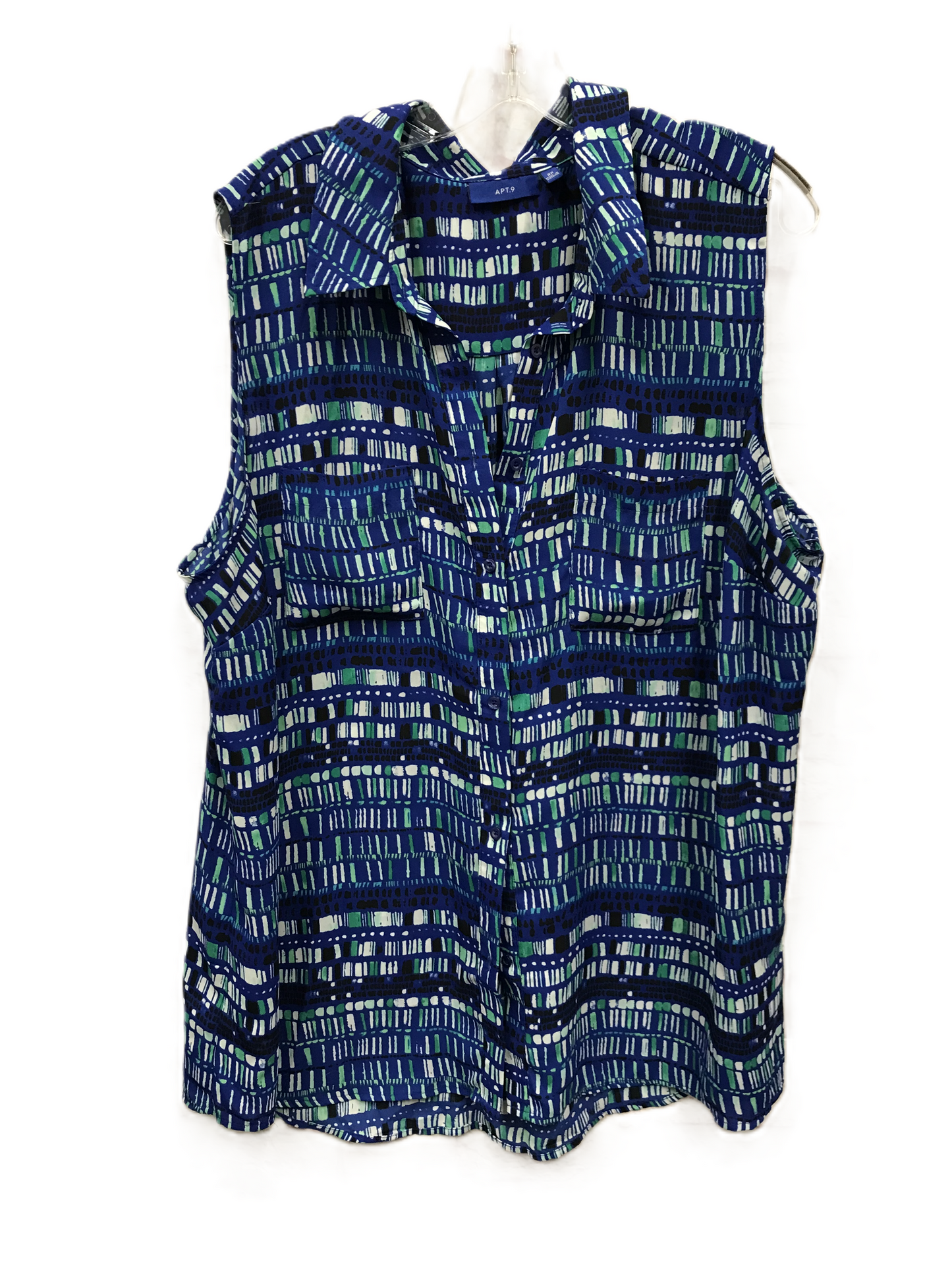 Blue Top Sleeveless By Apt 9, Size: 2x