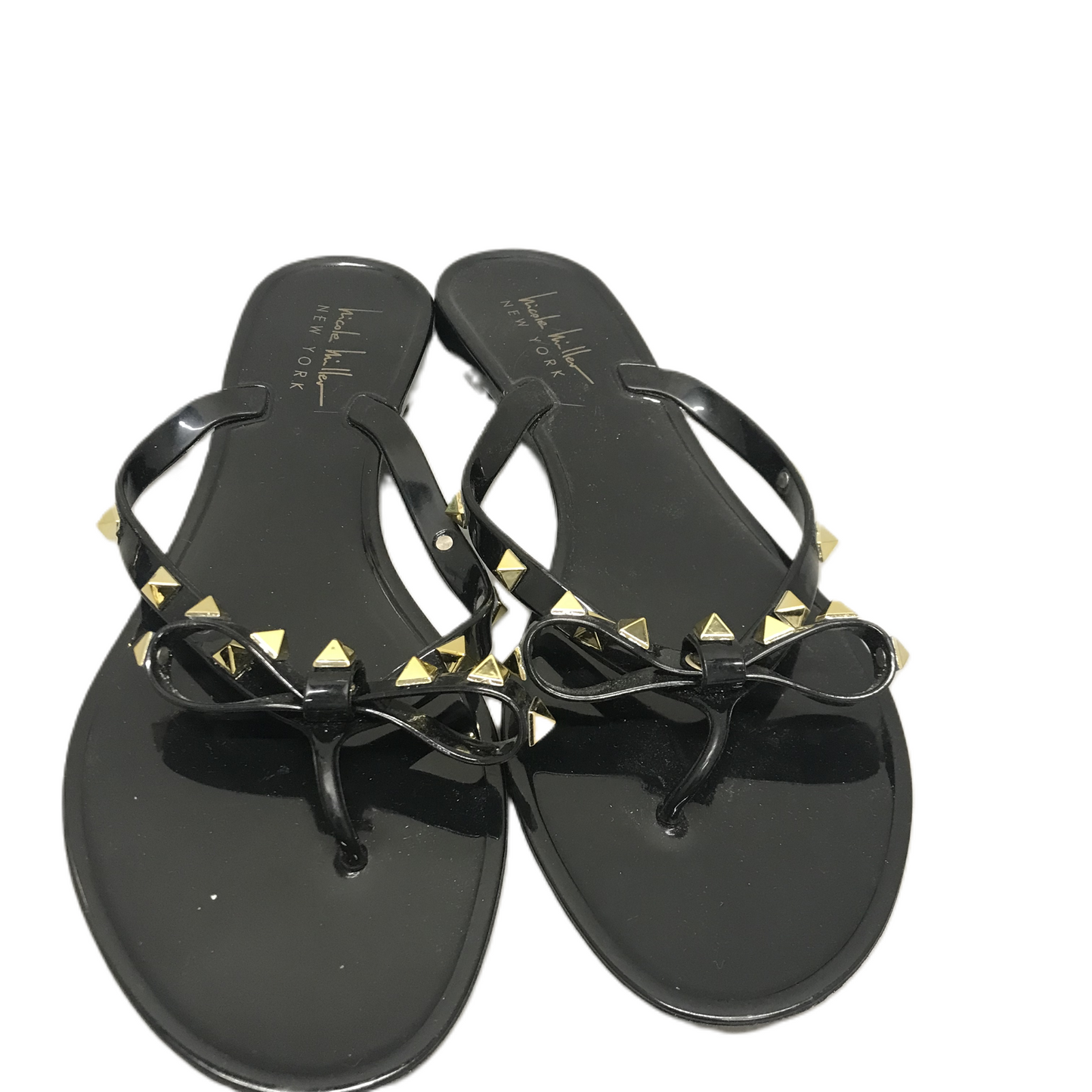 Black Sandals Flats By Nicole Miller, Size: 8.5