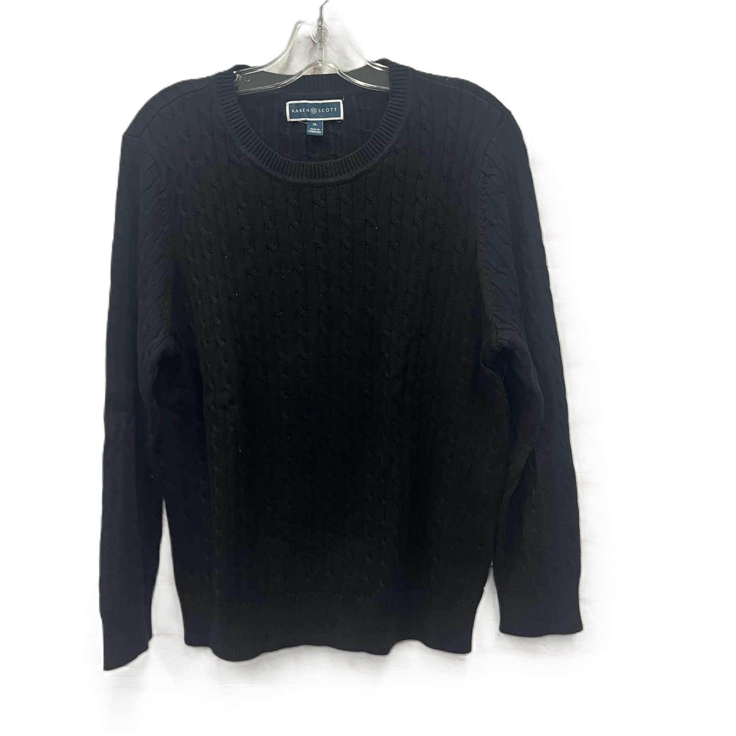 Sweater By Karen Scott In Black, Size: Xl