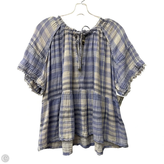 Top Short Sleeve By Pilcro In Blue, Size: L