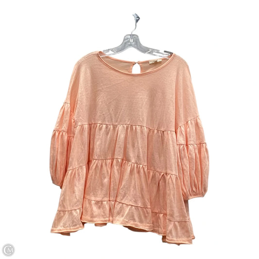 Top Short Sleeve By Easel In Orange, Size: S