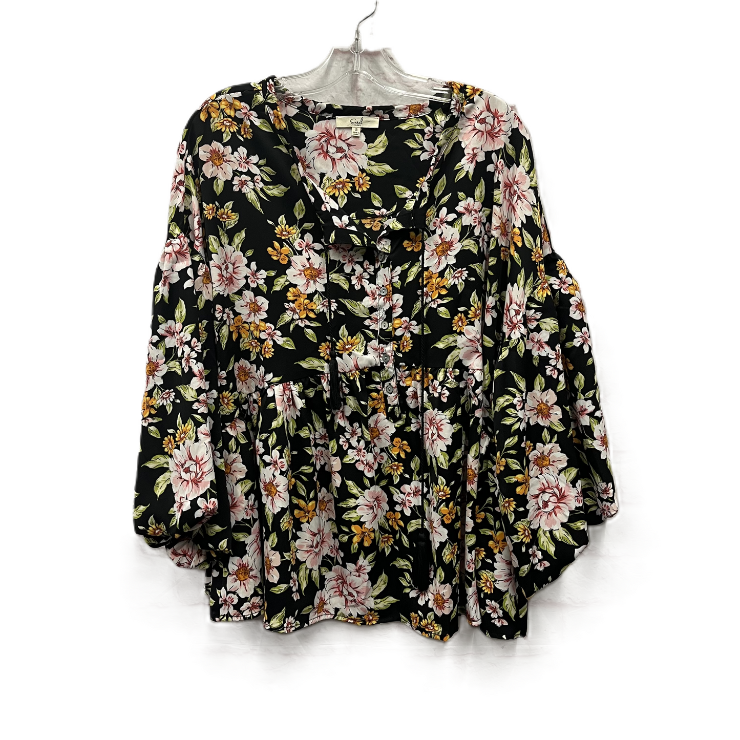 Top Long Sleeve By Easel In Floral Print, Size: S