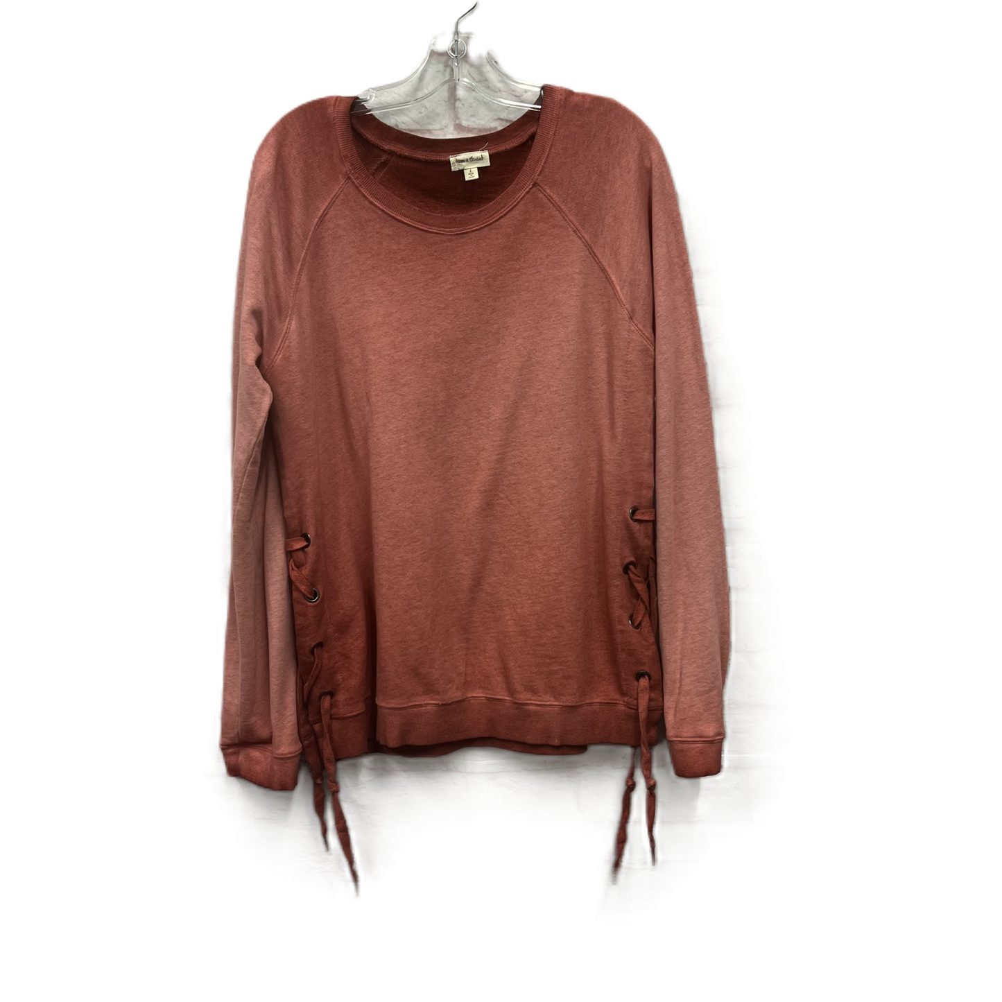 Top Long Sleeve By Hem & Thread In Orange, Size: L