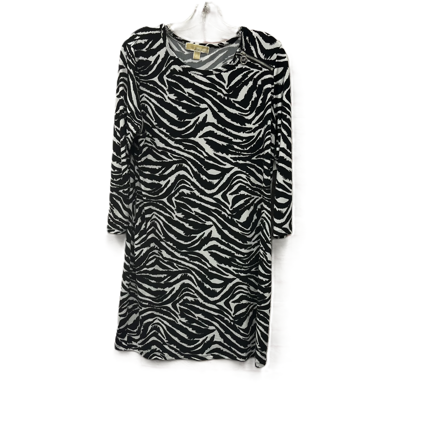 Dress Casual Midi By Michael By Michael Kors In Black & White, Size: L