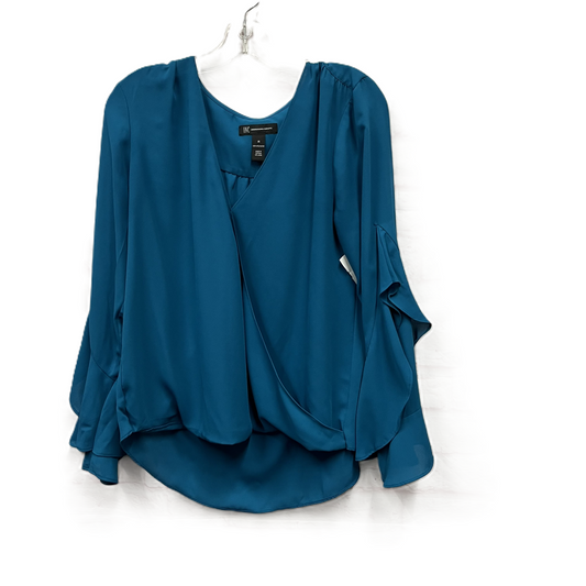 Top Long Sleeve By Inc In Teal, Size: M