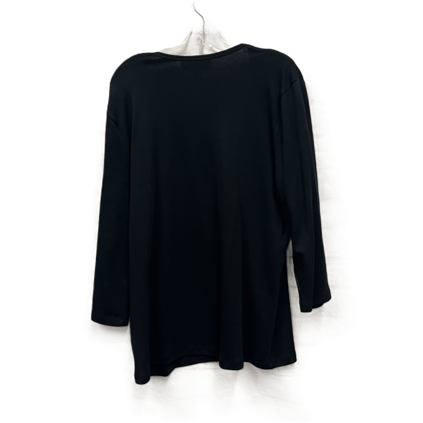 Top Long Sleeve By Karen Scott In Black, Size: 1x