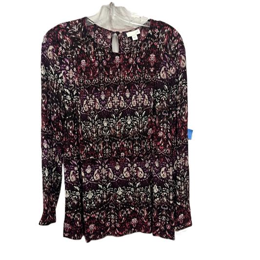 Top Long Sleeve By J. Jill In Maroon, Size: M