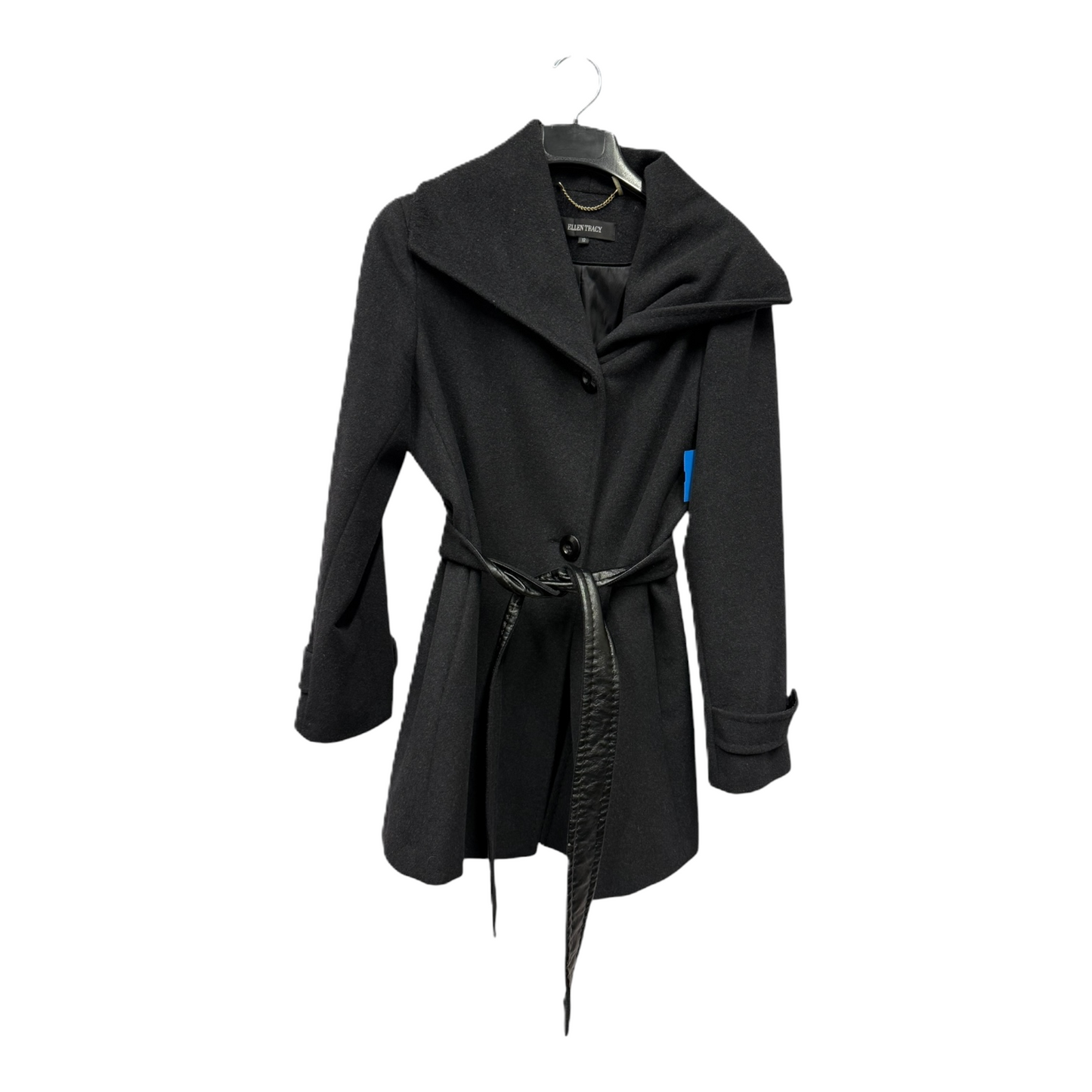 Coat Wool By Ellen Tracy In Black, Size: L