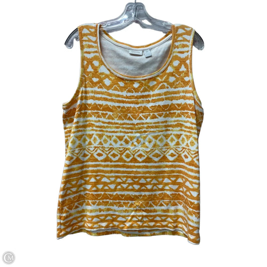 Top Sleeveless By Chicos In Orange, Size: Xl