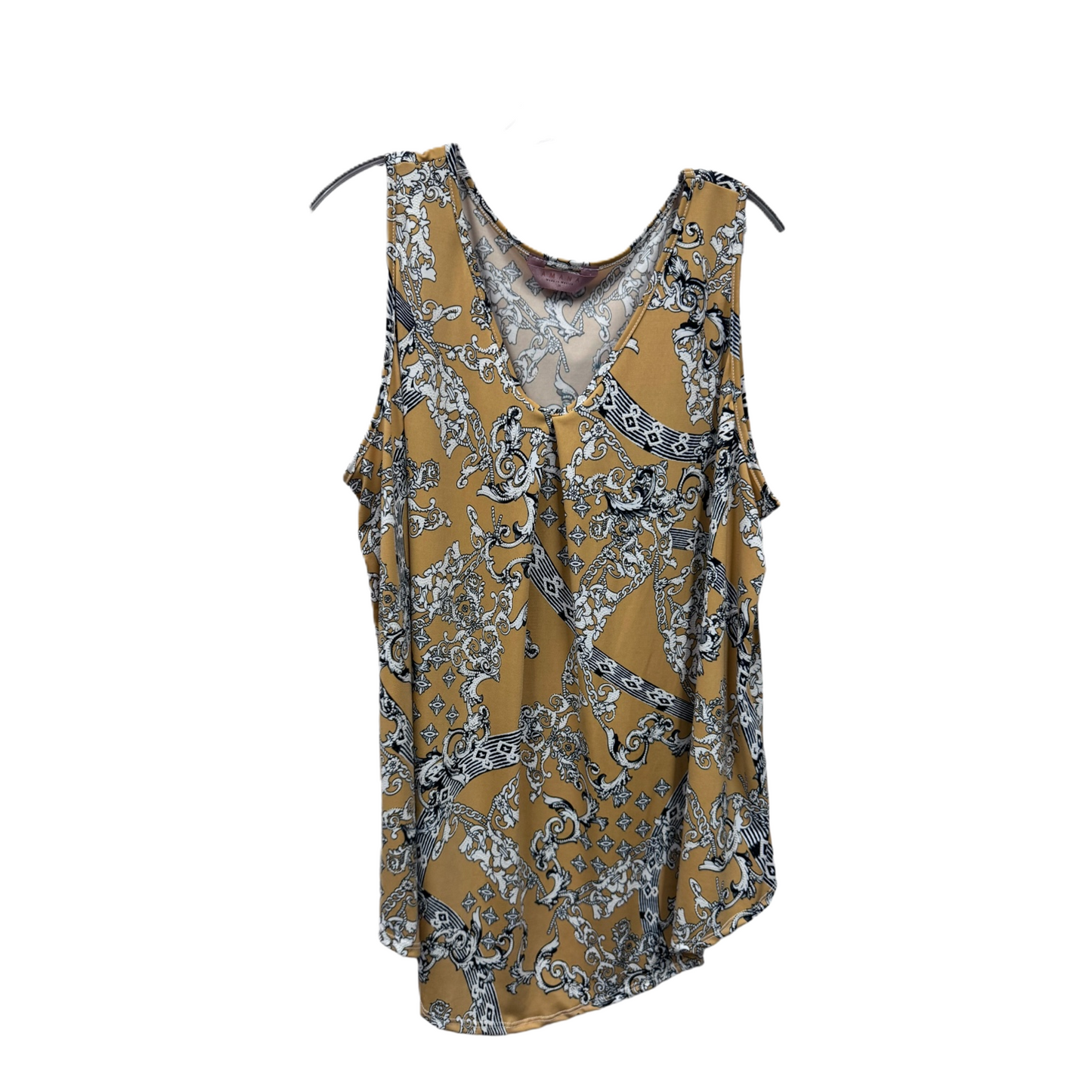 Gold Top Sleeveless By Amanda, Size: 1x