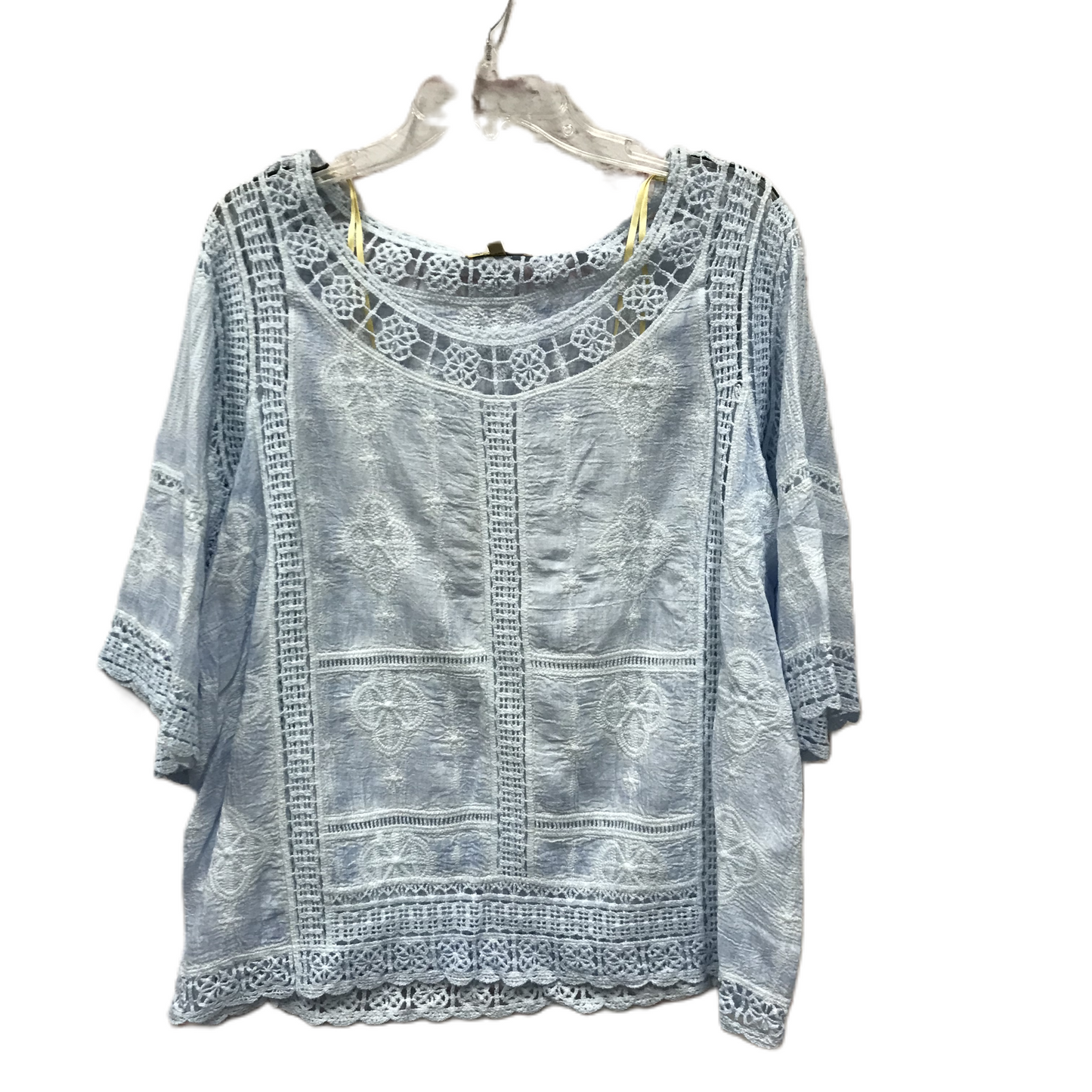 Blue Top Long Sleeve By Democracy, Size: L