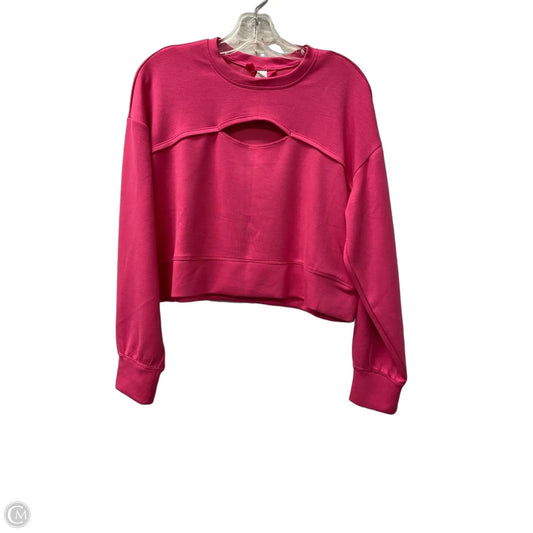 Athletic Top Long Sleeve Crewneck By 90 Degrees By Reflex In Pink, Size: M