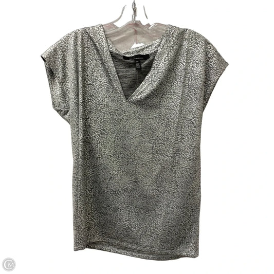 Top Short Sleeve By White House Black Market In Silver, Size: Xs