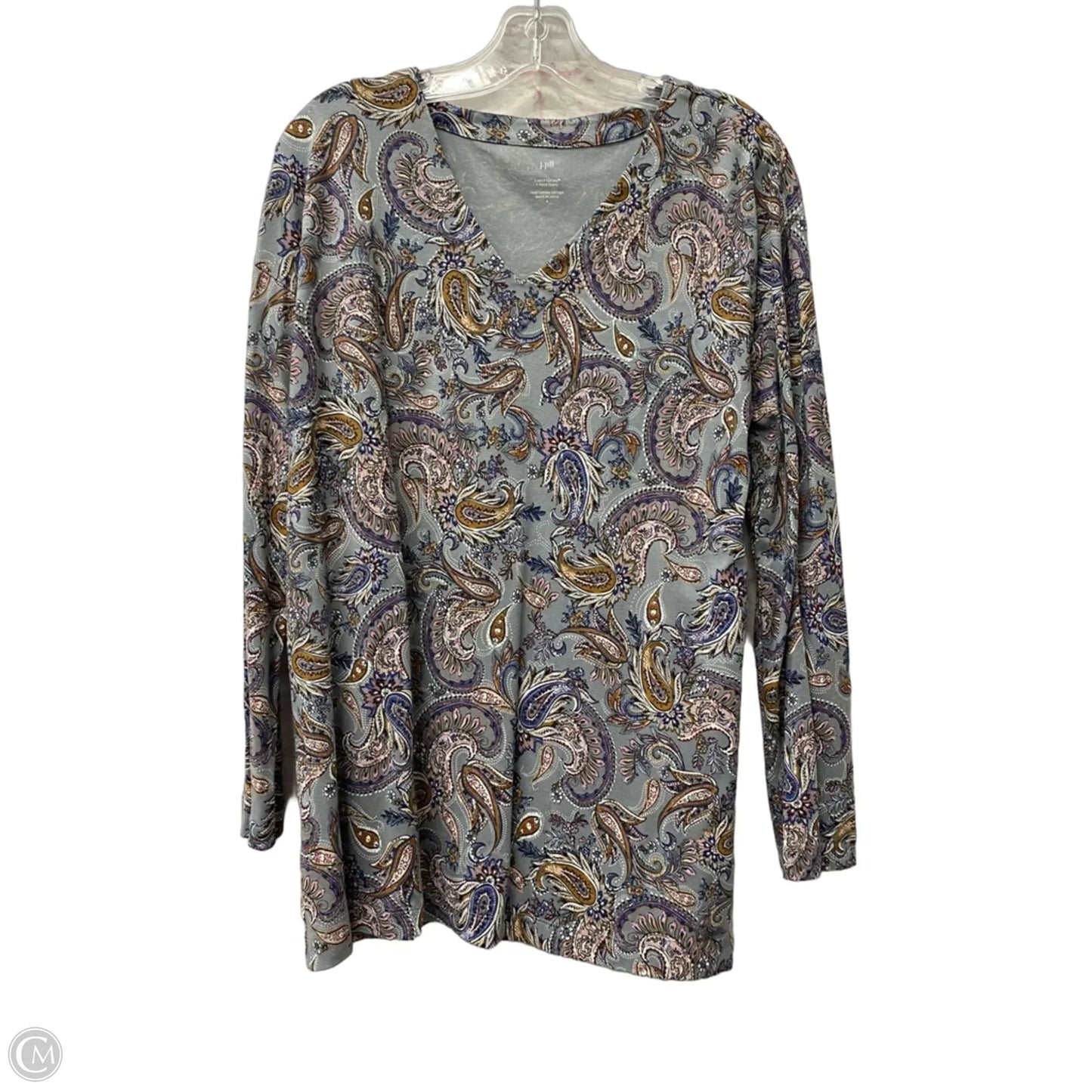 Top Long Sleeve By J. Jill In Grey & Purple, Size: S