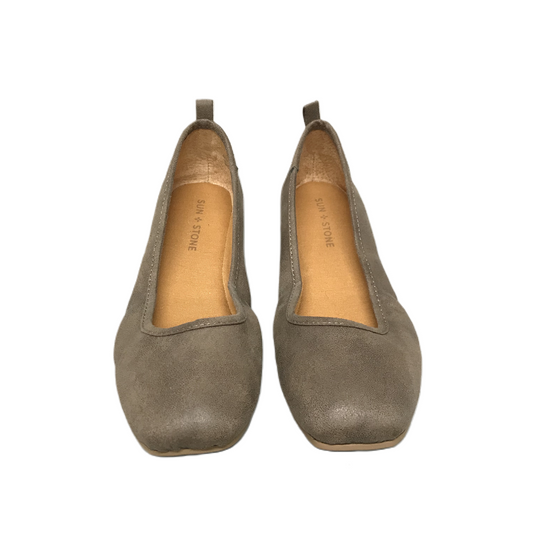 Brown Shoes Flats By SUN*STONE, Size: 7