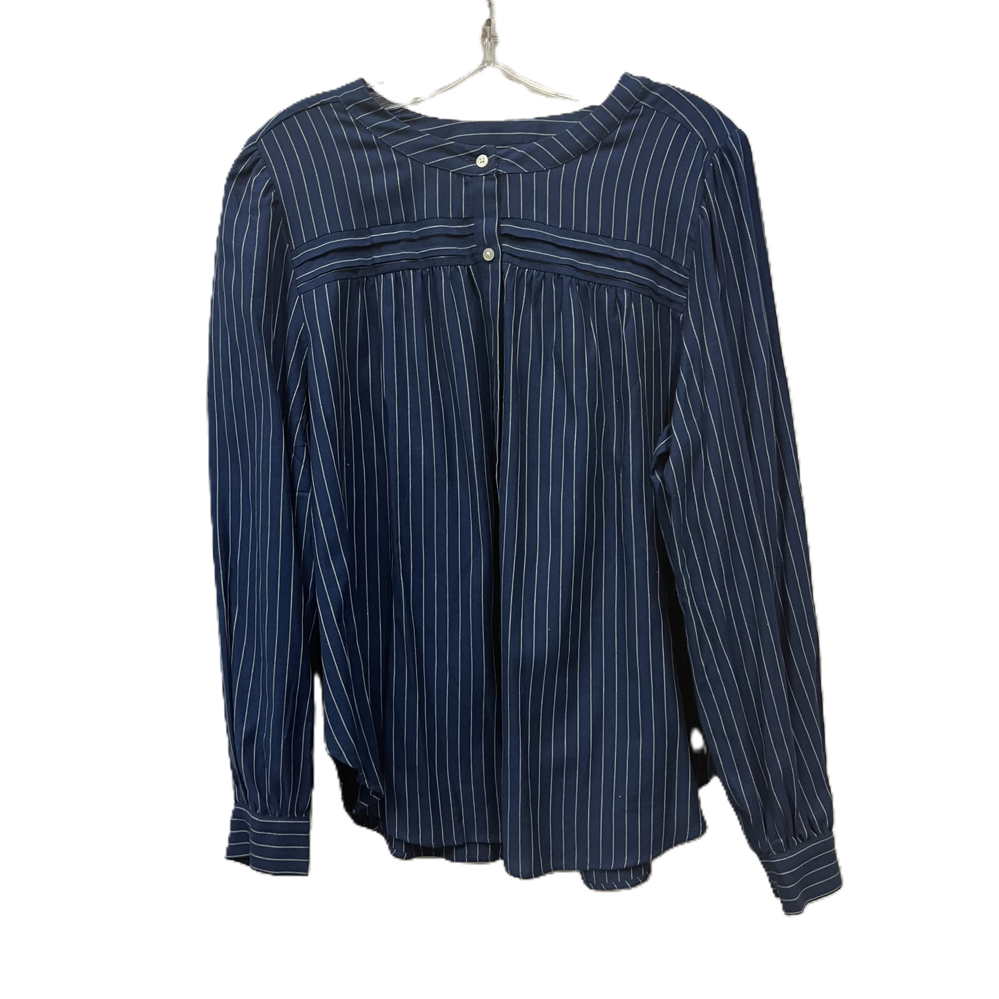 Top Long Sleeve By Loft In Blue & White, Size: L